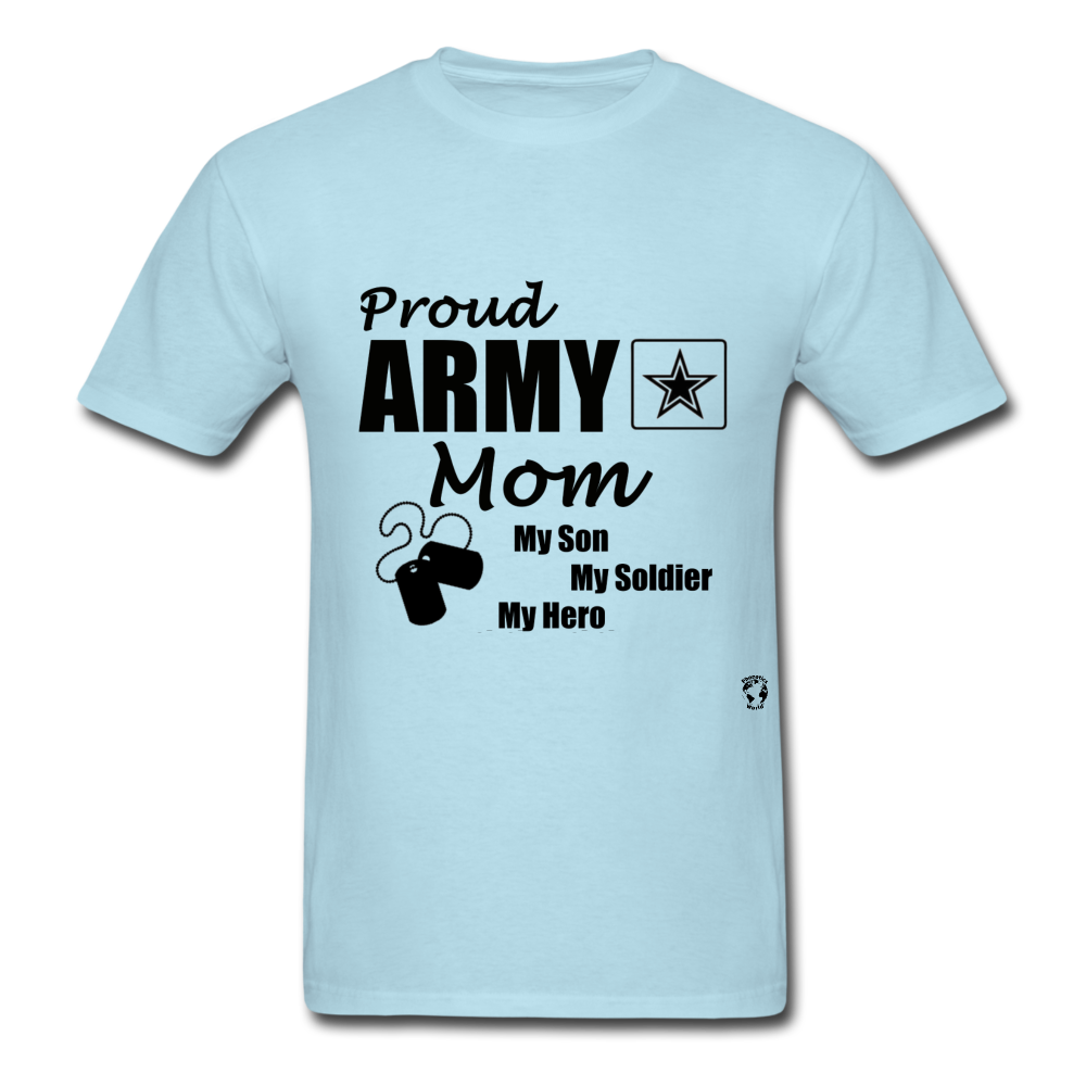 Proud Army Mom Red White and Blue T-Shirt - powder blue