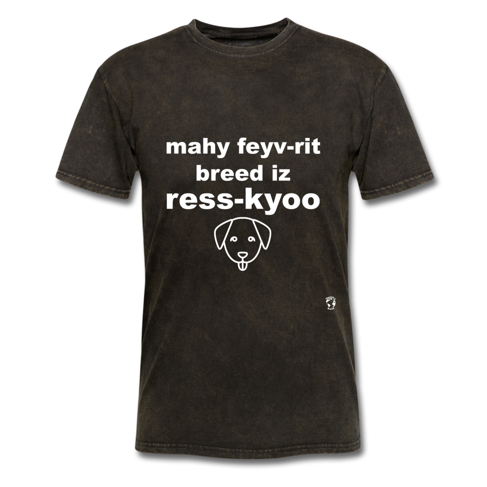 My Favorite Breed is Rescue T-Shirt - mineral black