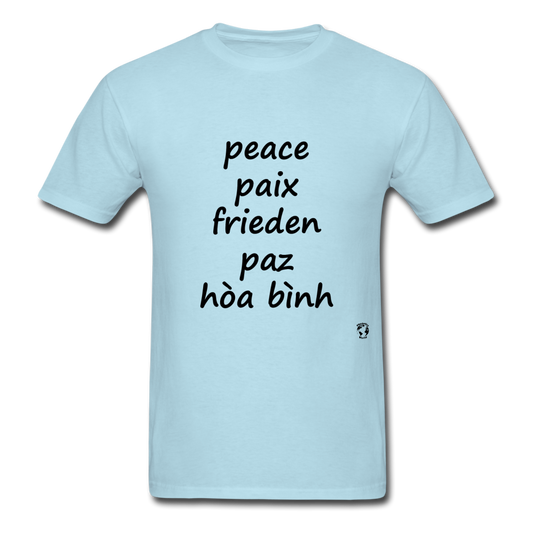 Peace in Five Languages - powder blue