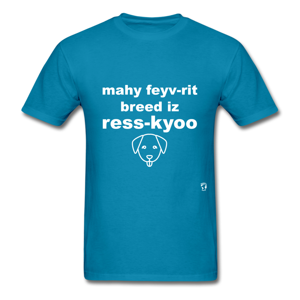 My Favorite Breed is Rescue T-Shirt - turquoise
