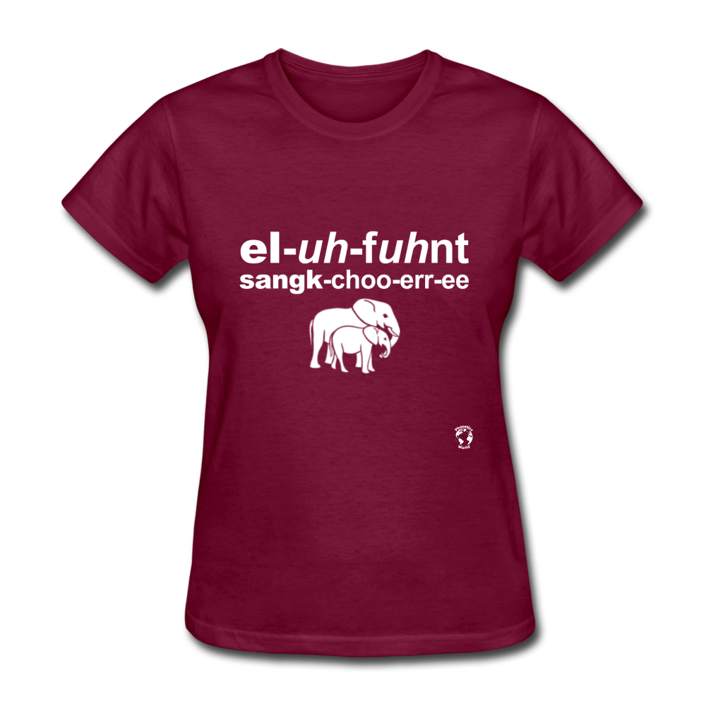 Elephant Sanctuary T-Shirt - burgundy