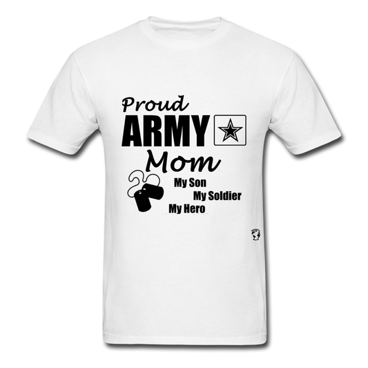Proud Army Mom Red White and Blue T-Shirt - white