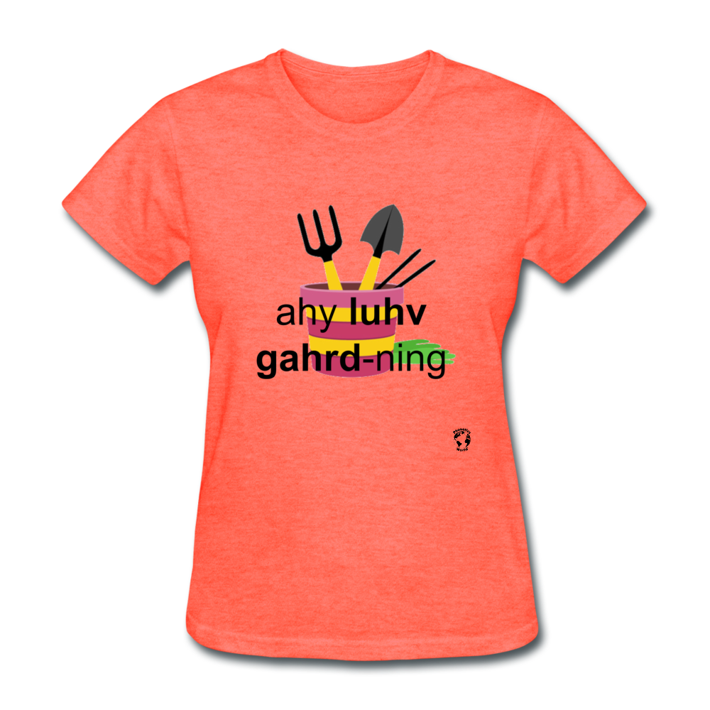 I Love Gardening T-Shirt - heather coral
