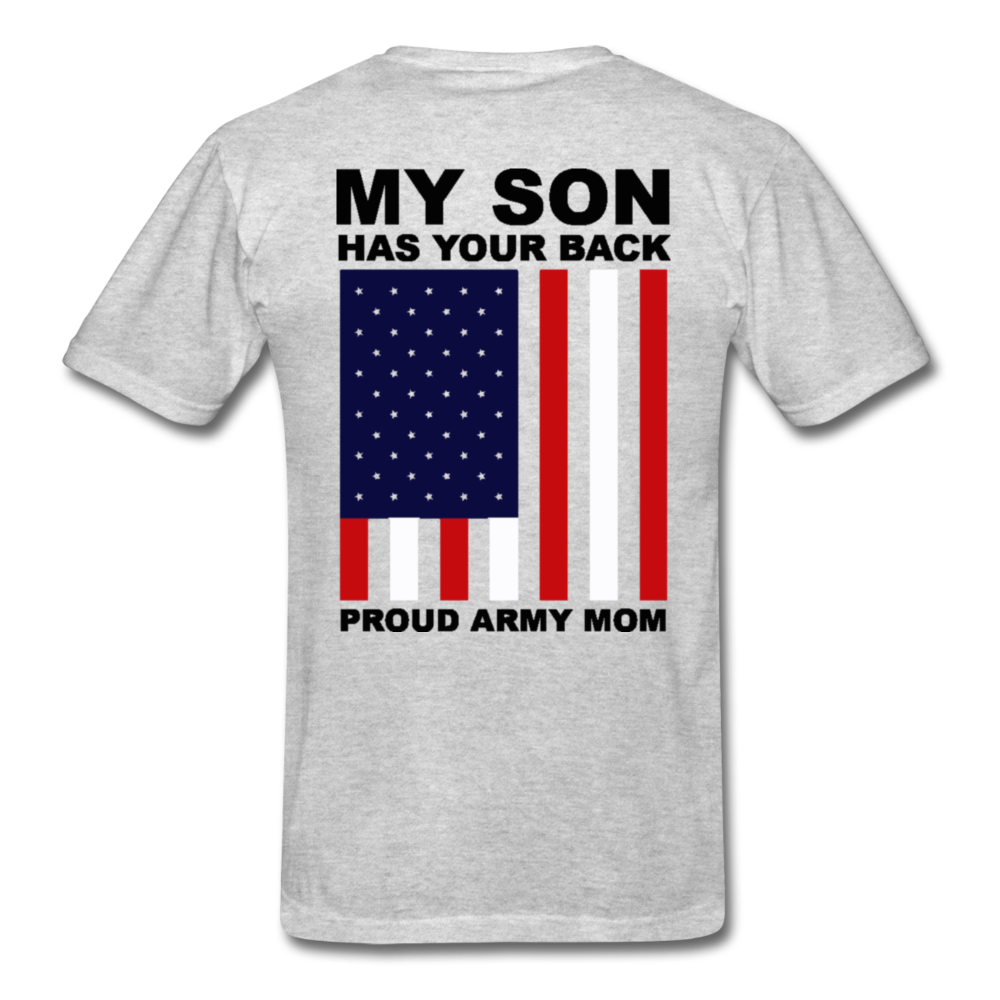 Proud Army Mom Red White and Blue T-Shirt - heather gray