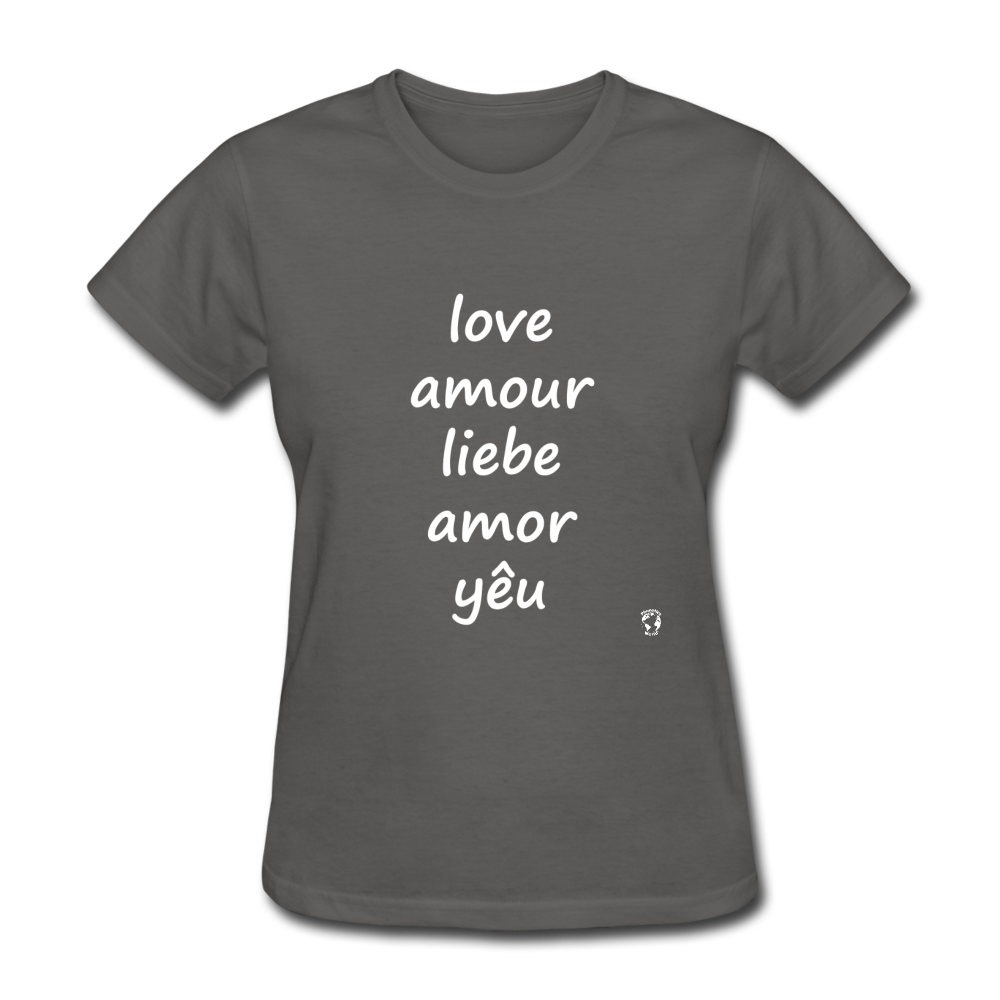 Love in Five Languages T-Shirt - charcoal