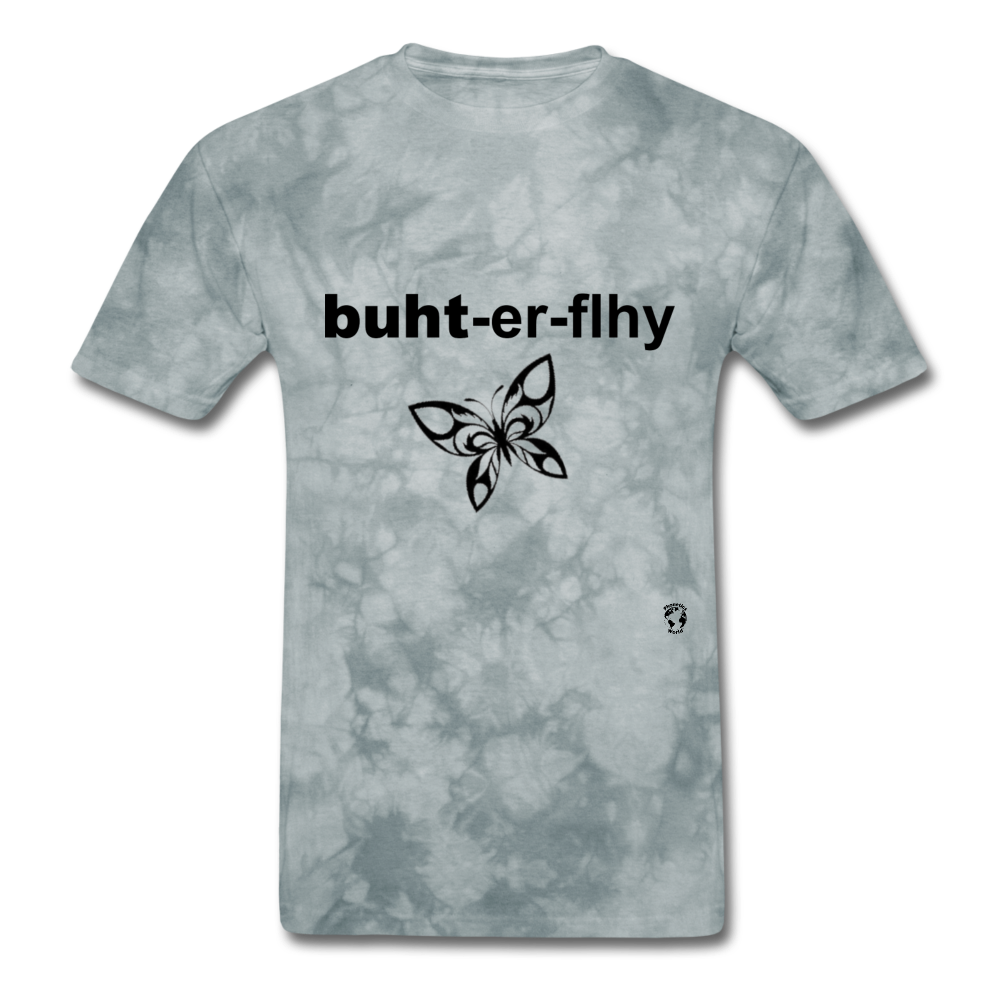 Butterfly T-shirt - grey tie dye