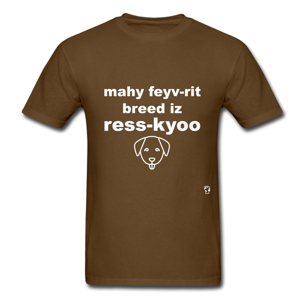 My Favorite Breed is Rescue T-Shirt - brown