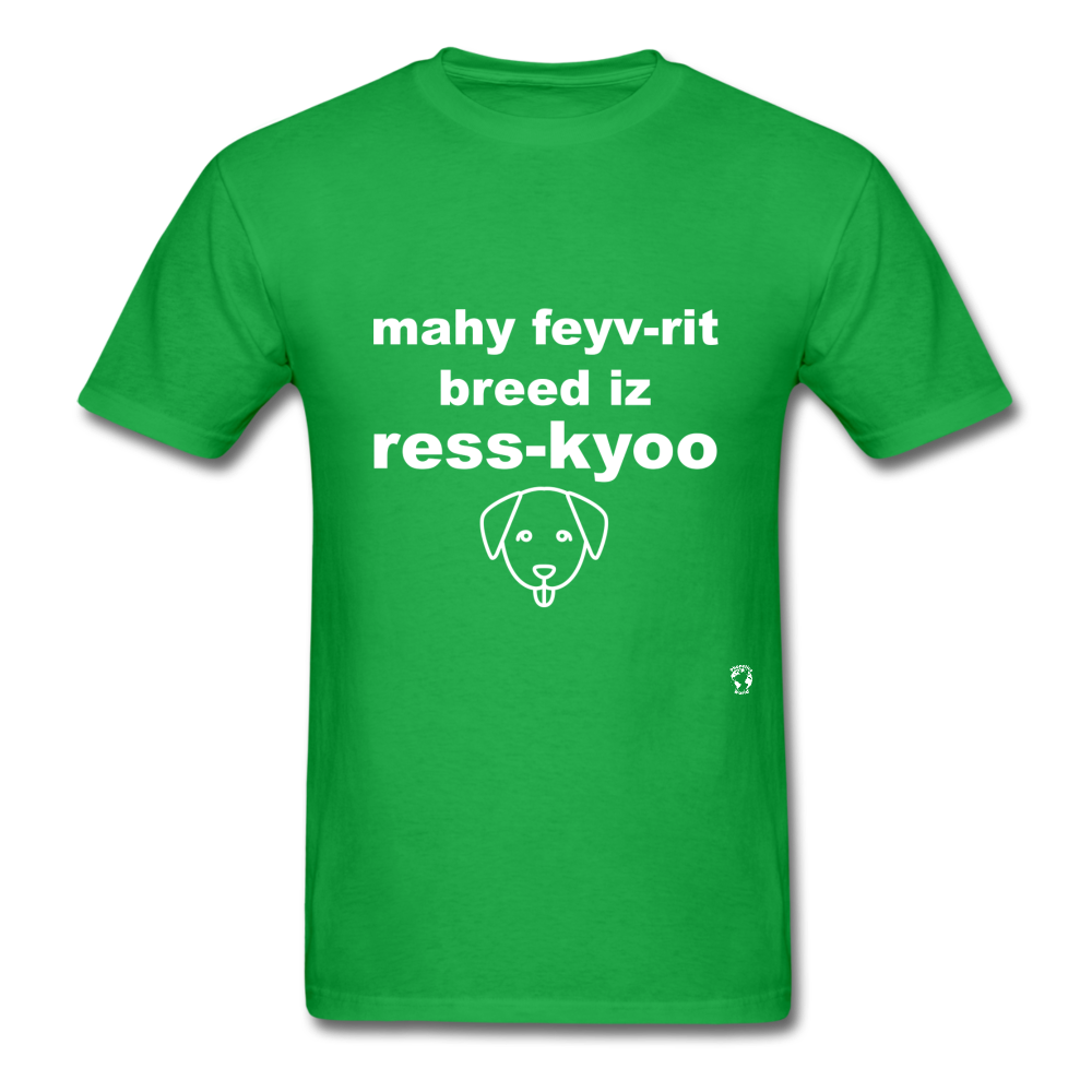 My Favorite Breed is Rescue T-Shirt - bright green