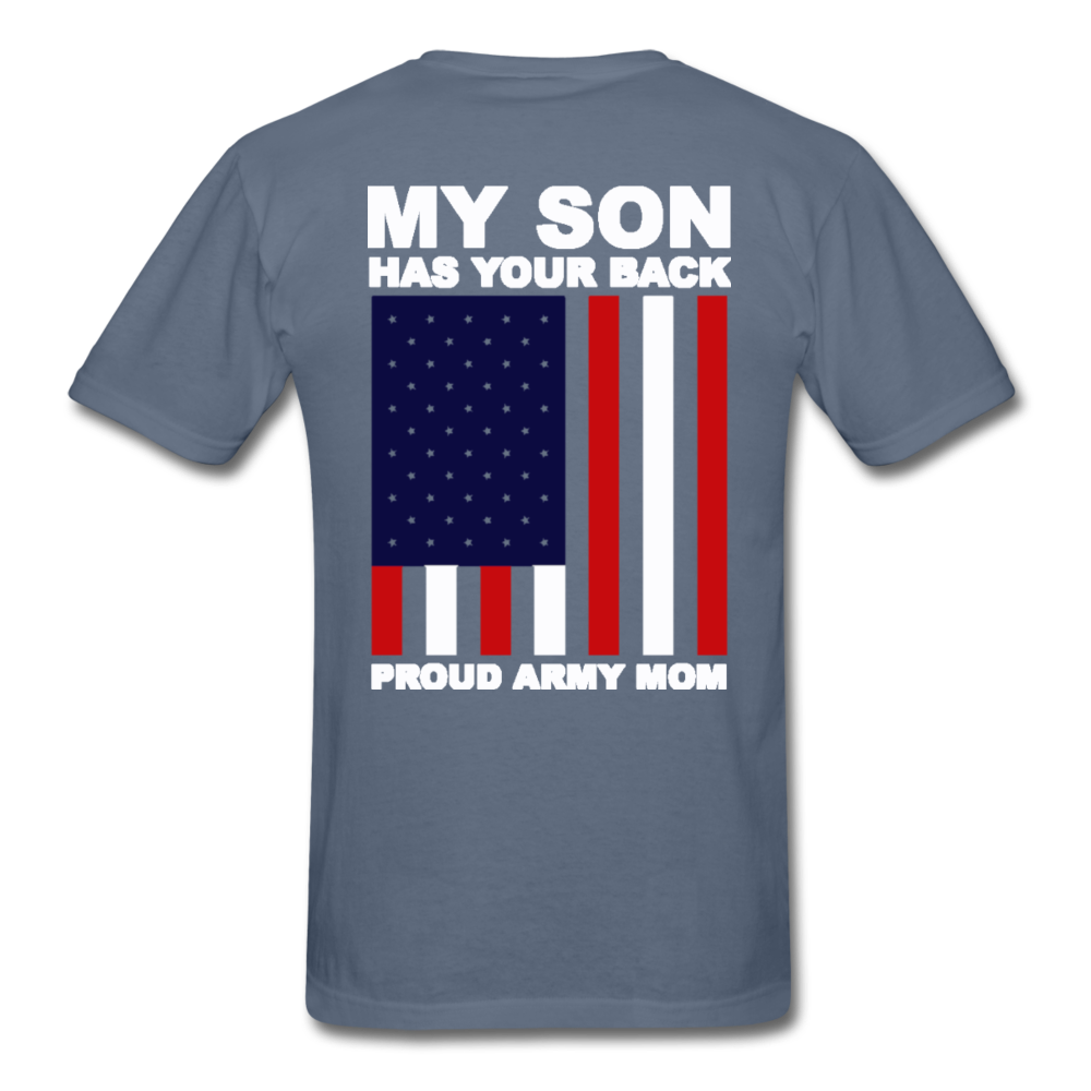 Proud Army Mom Red White and Blue T-Shirt - denim