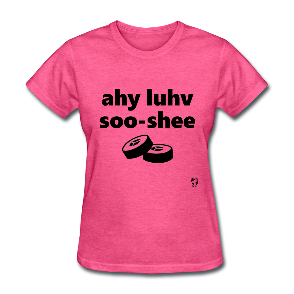 I Love Sushi T-Shirt - heather pink