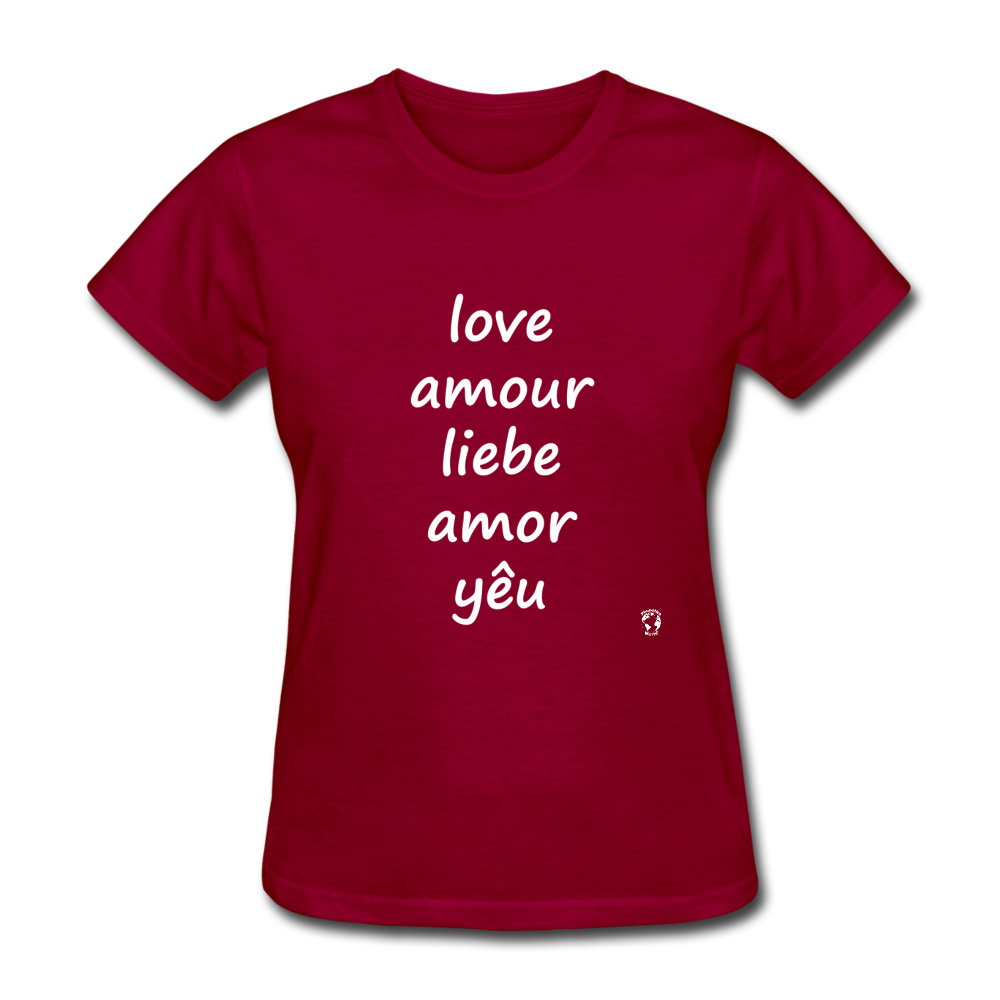 Love in Five Languages T-Shirt - dark red