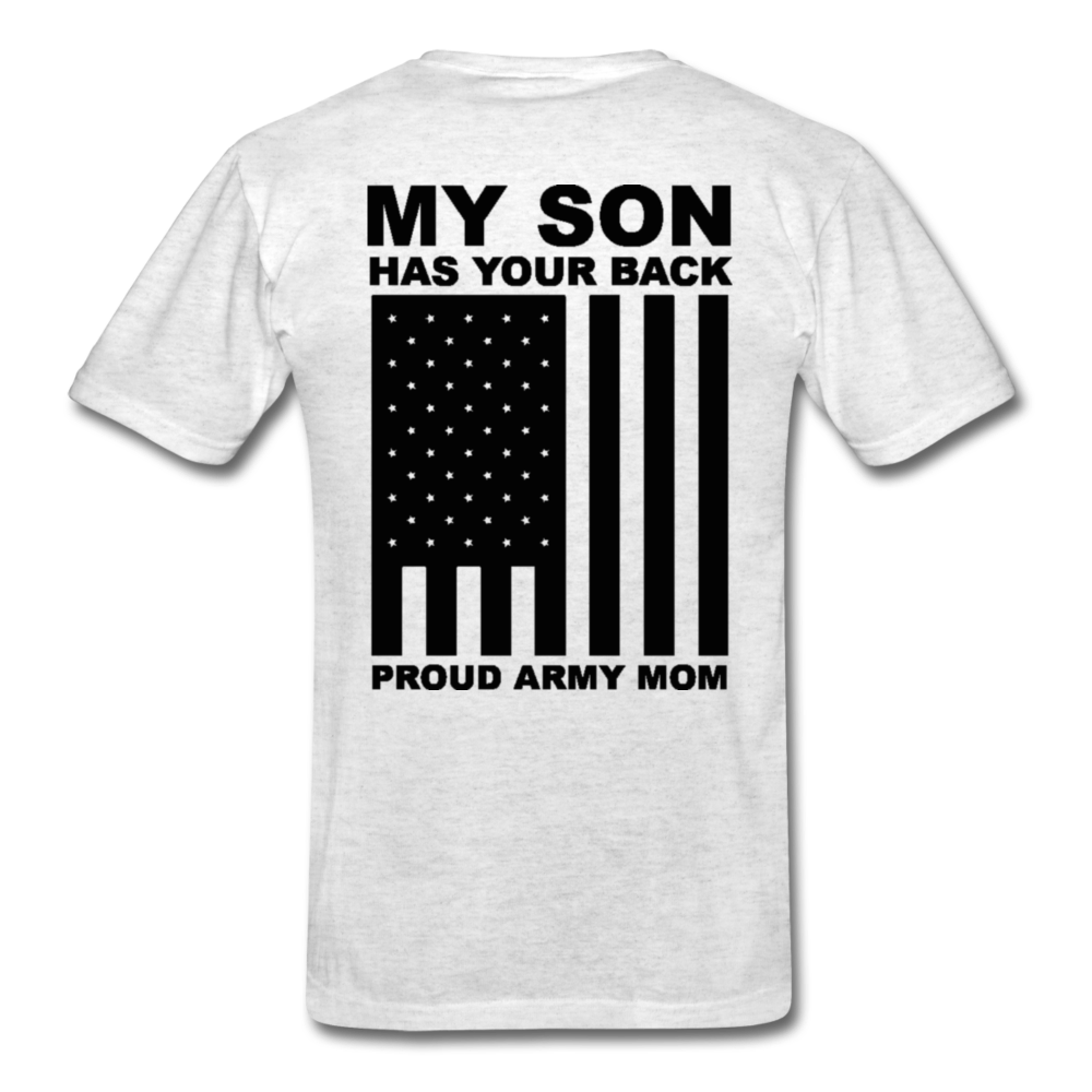 Proud Army Mom T-Shirt - light heather grey