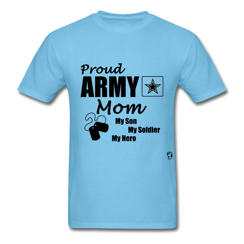Proud Army Mom T-Shirt - aquatic blue