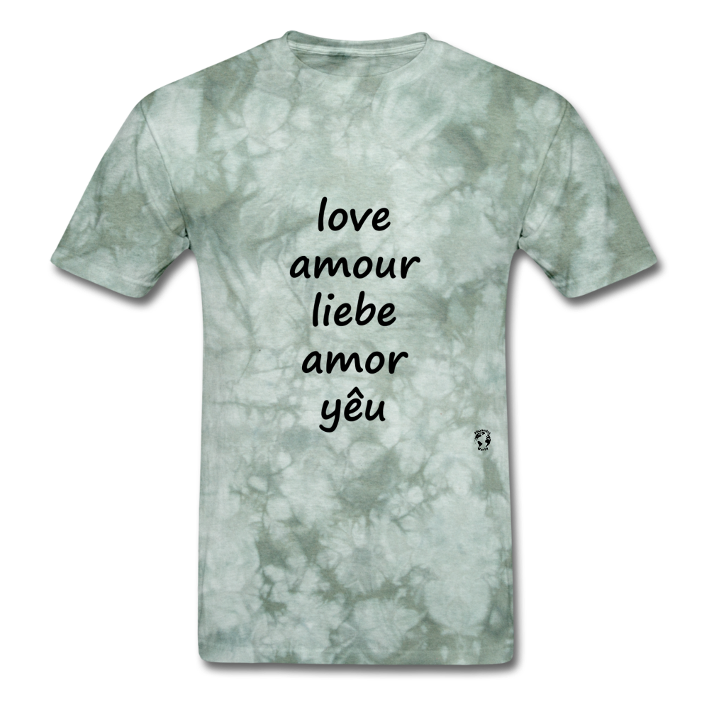 Love in Five Languages - military green tie dye