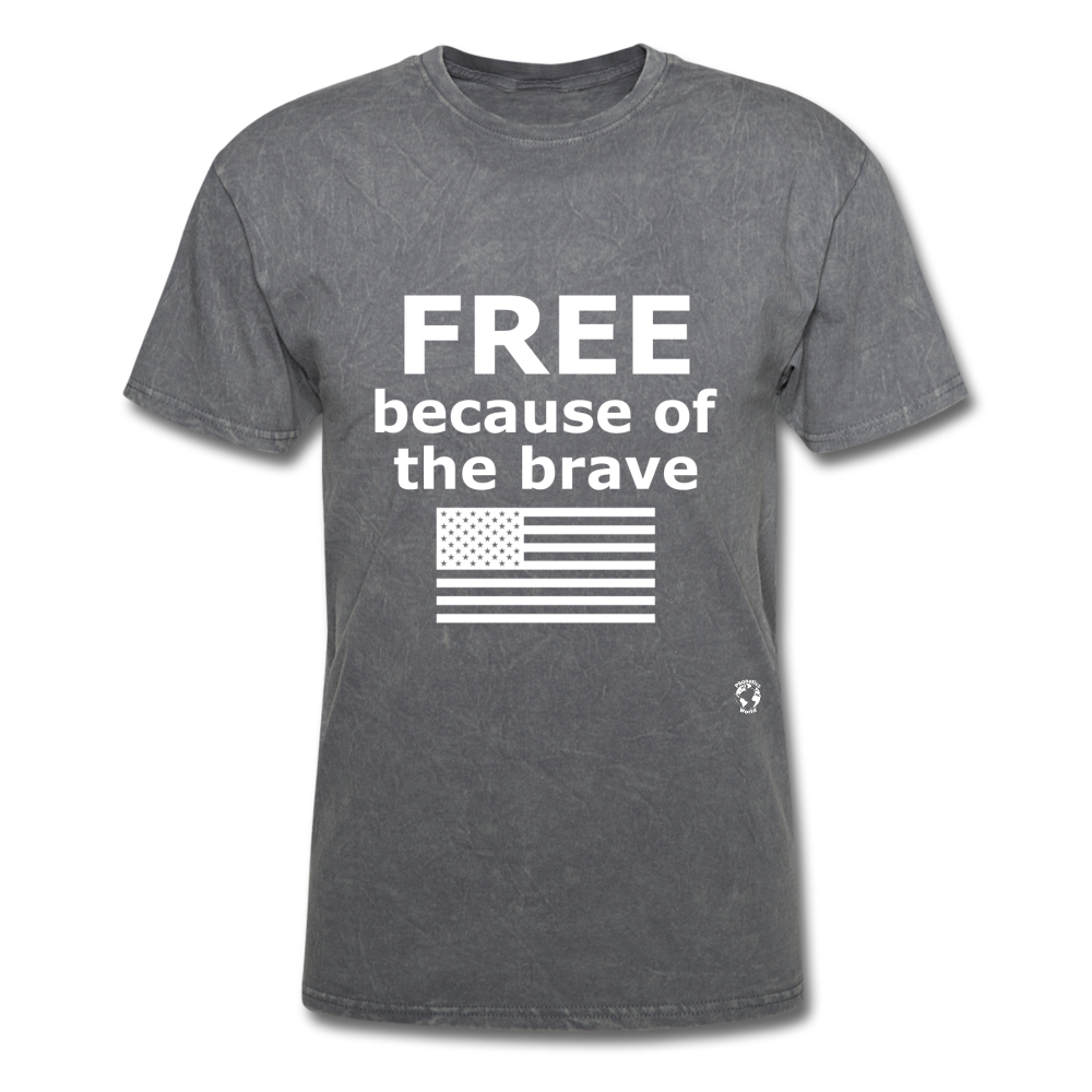 Free Becasue of the Brave T-Shirt - mineral charcoal gray