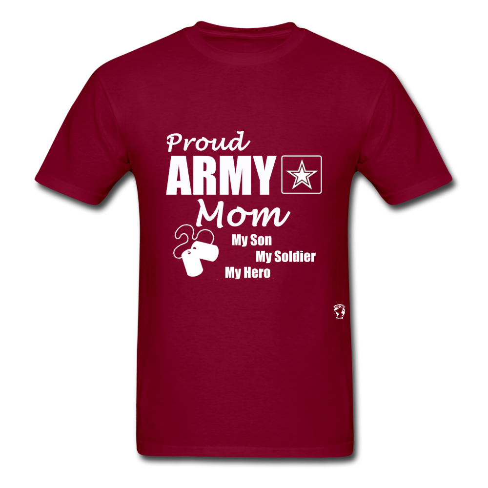 Proud Army Mom T-Shirt - burgundy