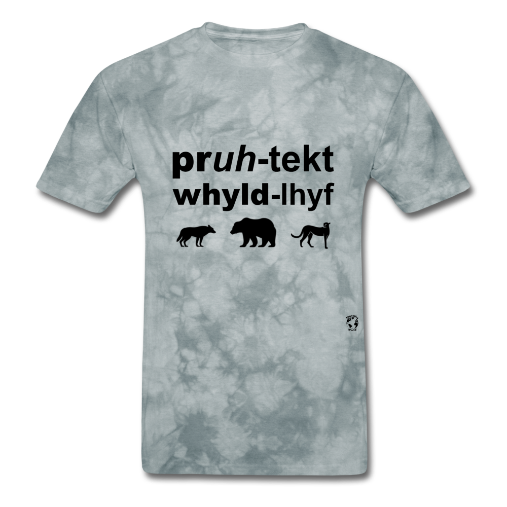 Protect Wildlife T-Shirt - grey tie dye