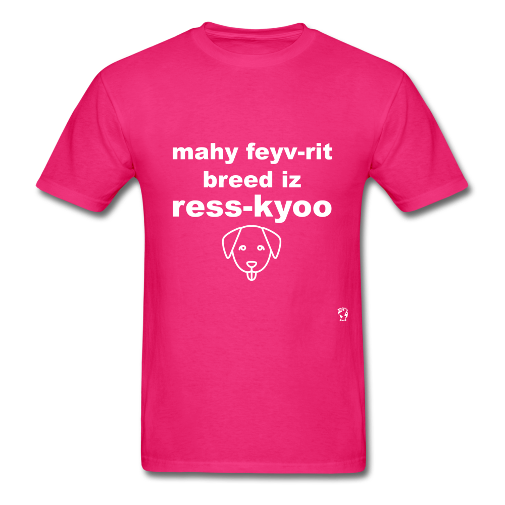 My Favorite Breed is Rescue T-Shirt - fuchsia