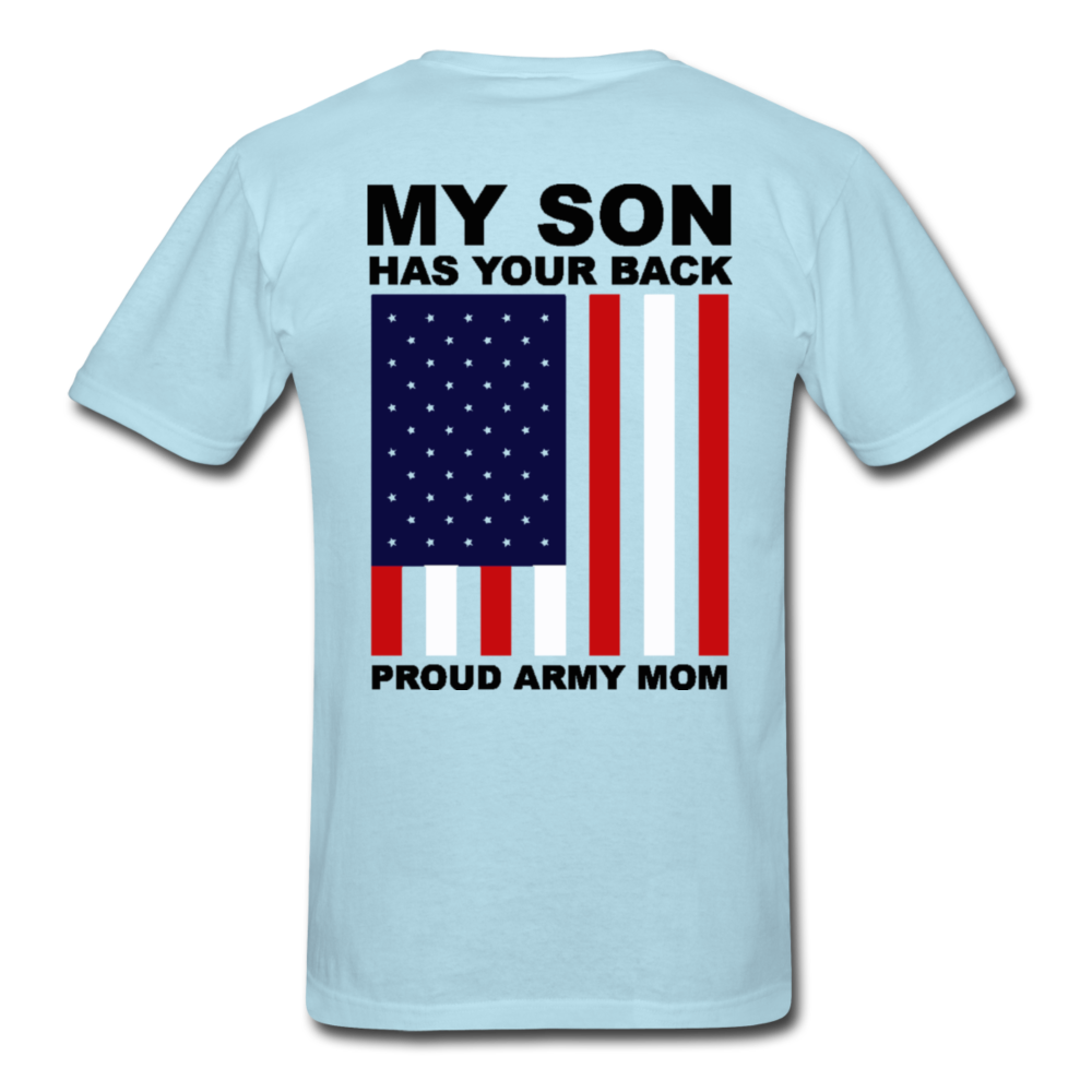 Proud Army Mom Red White and Blue T-Shirt - powder blue