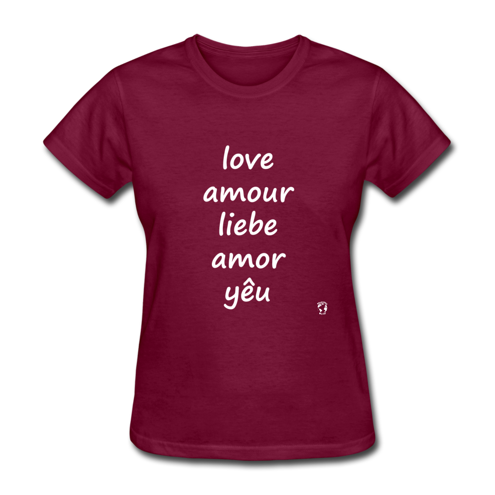 Love in Five Languages T-Shirt - burgundy