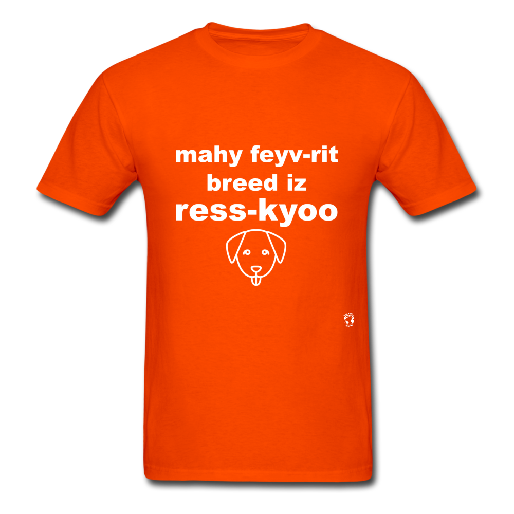 My Favorite Breed is Rescue T-Shirt - orange