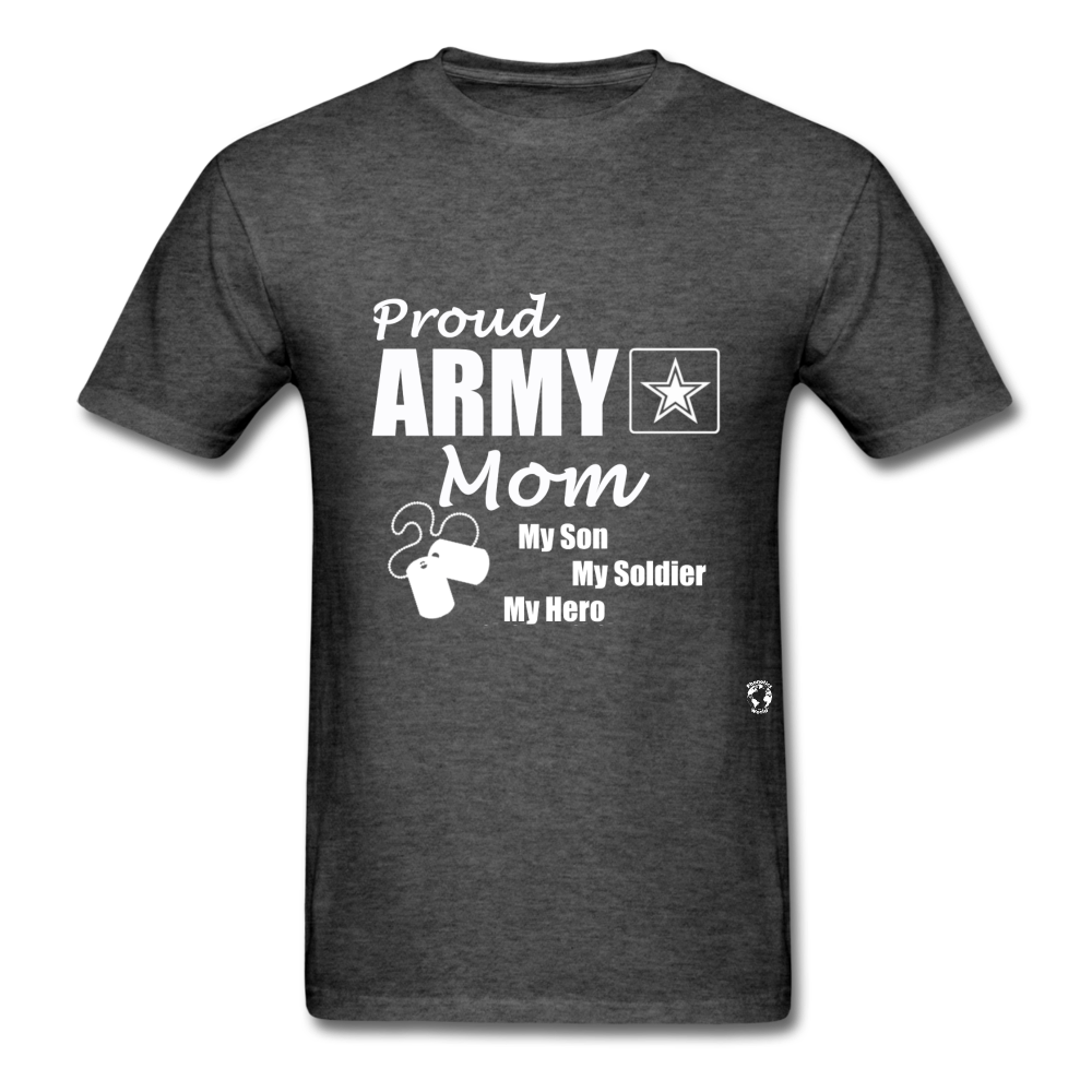 Proud Army Mom Red White and Blue T-Shirt - heather black