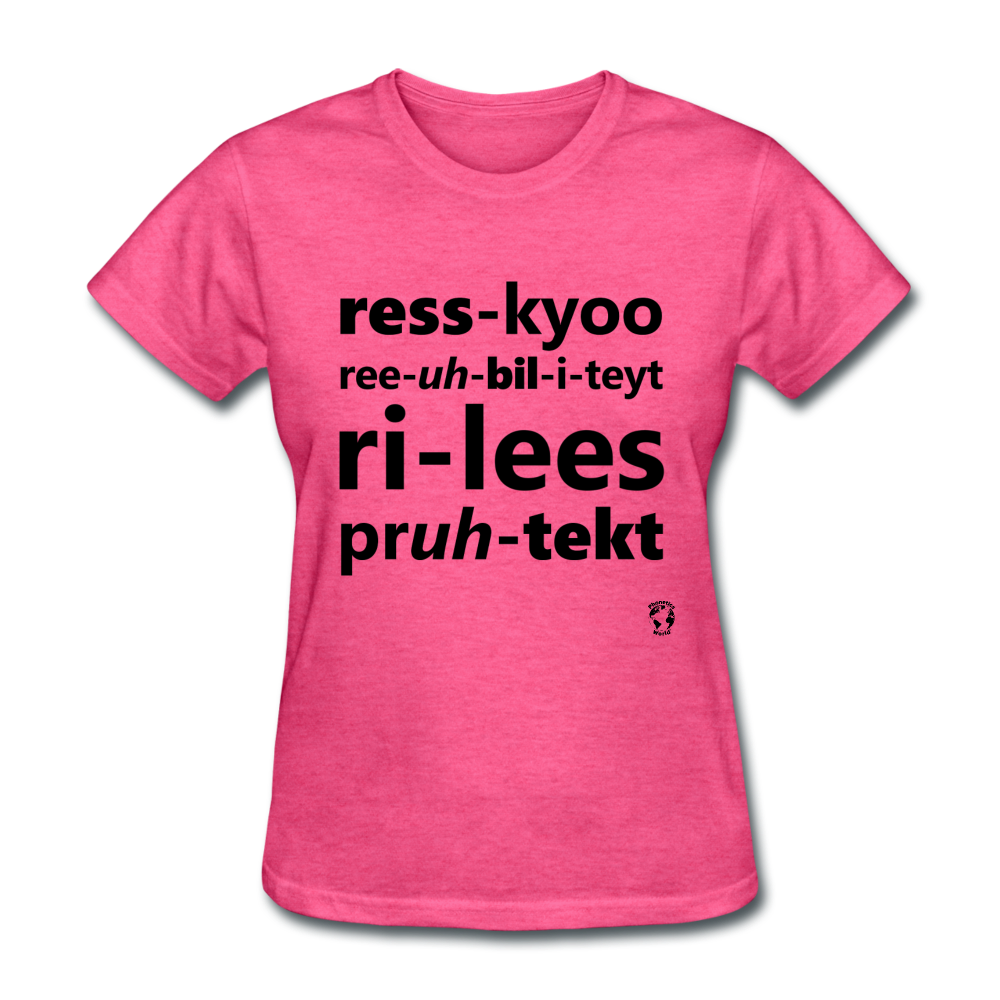 Rescue Rehabilitate Release Protect T-Shirt - heather pink