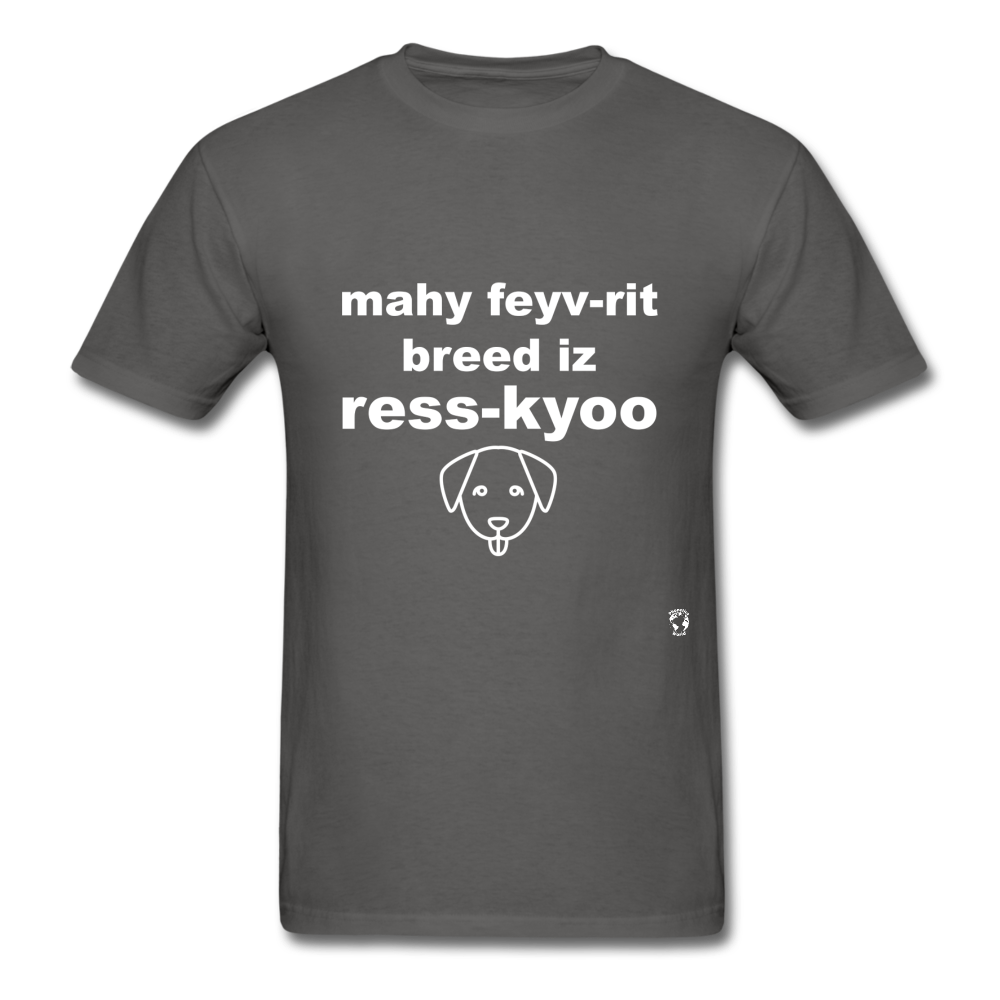 My Favorite Breed is Rescue T-Shirt - charcoal