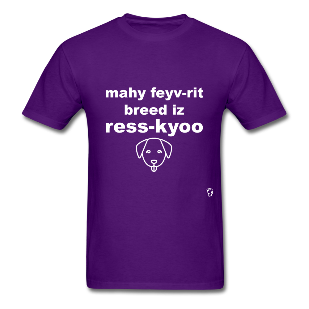 My Favorite Breed is Rescue T-Shirt - purple