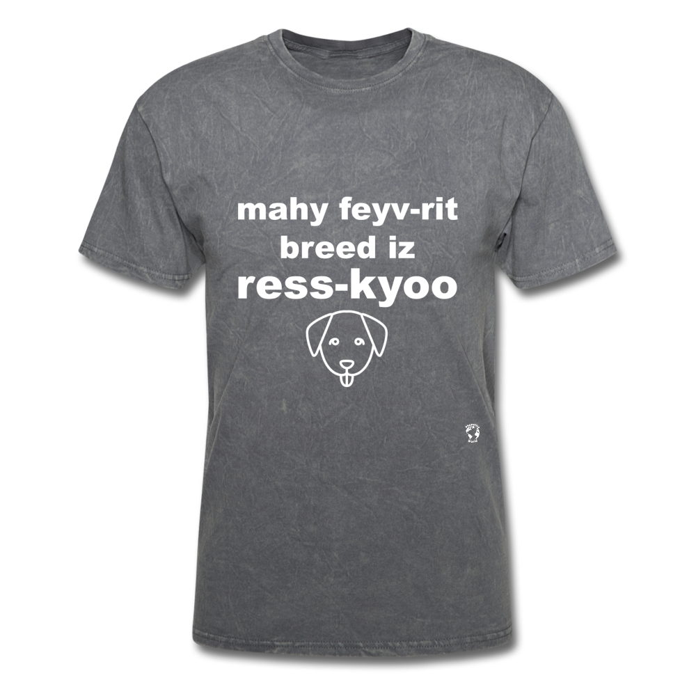 My Favorite Breed is Rescue T-Shirt - mineral charcoal gray