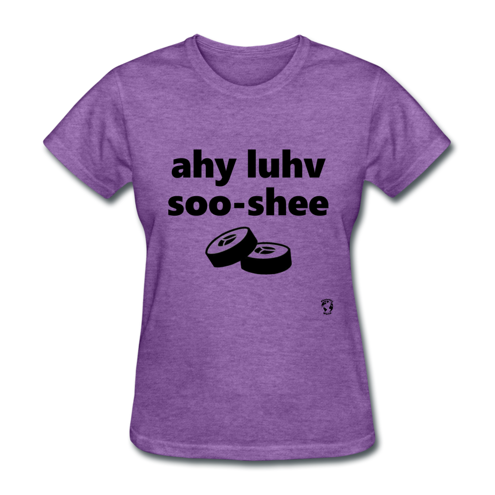 I Love Sushi T-Shirt - purple heather