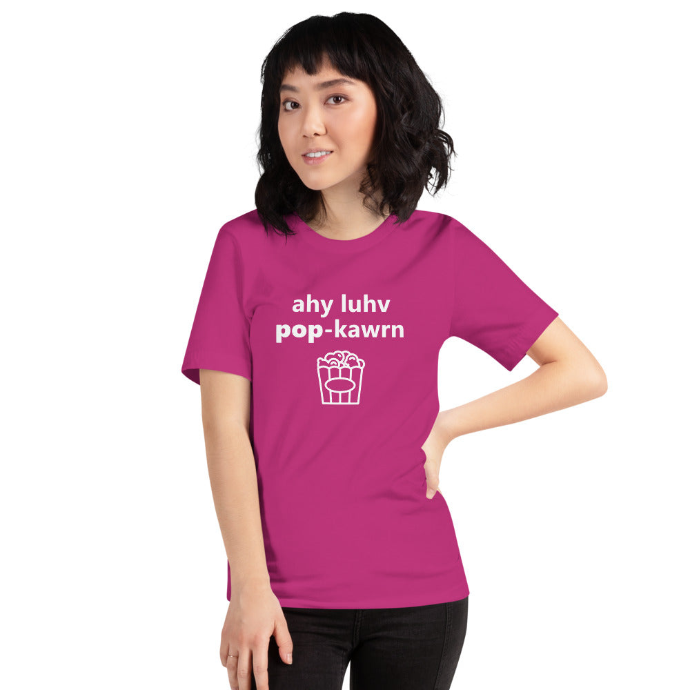 I Love Popcorn Popcorn Phonetically Short-Sleeve Unisex T-Shirt